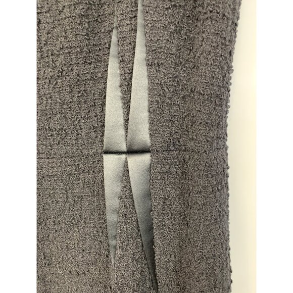 Armani Collezioni Black Boucle Sleeveless Sheath Dress Size 6 Wool Satin Darts - Picture 9 of 12